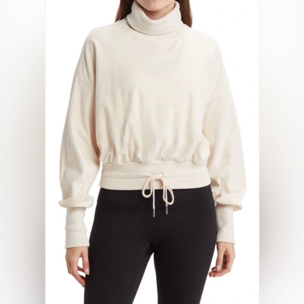 Sweaty Betty Womens Melody Luxe Fleece Pullover Size US 8 In Alabaster